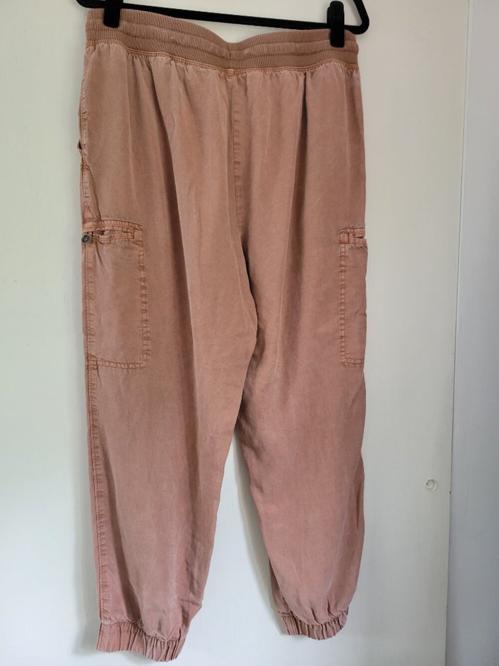 Aerie Easiest Cargo Jogger Pant Burnt Orange Lyocell Casual Chic Pull On Size L - Picture 3 of 9